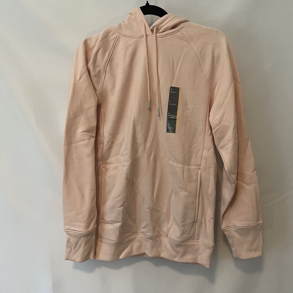 Womens all in motion cotton fleece pullover hoodie Sz Small light pink NEW Soft